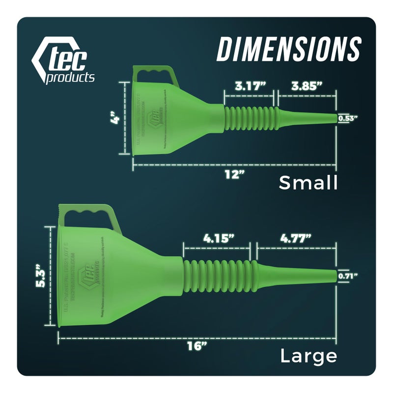 TEC Products FlexAll Funnel - Long Flexible Funnel with Hose for Automotive Use - Nitrile Rubber Funnel with Handle for Oil Change and Transmission Fluid - Gas  Diesel  Oil Funnel for Cars - Image 4